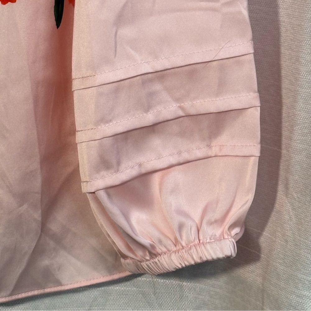 Isaac Mizrahi Live Womens Pink Floral Btn Neck Long Sleeve Blouse Plus Size 18W‎ - Picture 3 of 10